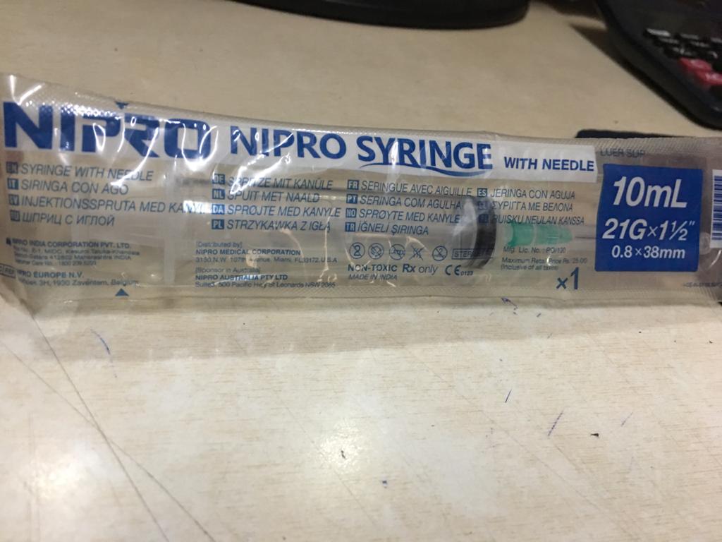 Nipro 10 ML syringe with needle
