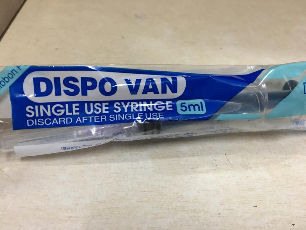 Dispovan 5 ML Syringe without needle 
