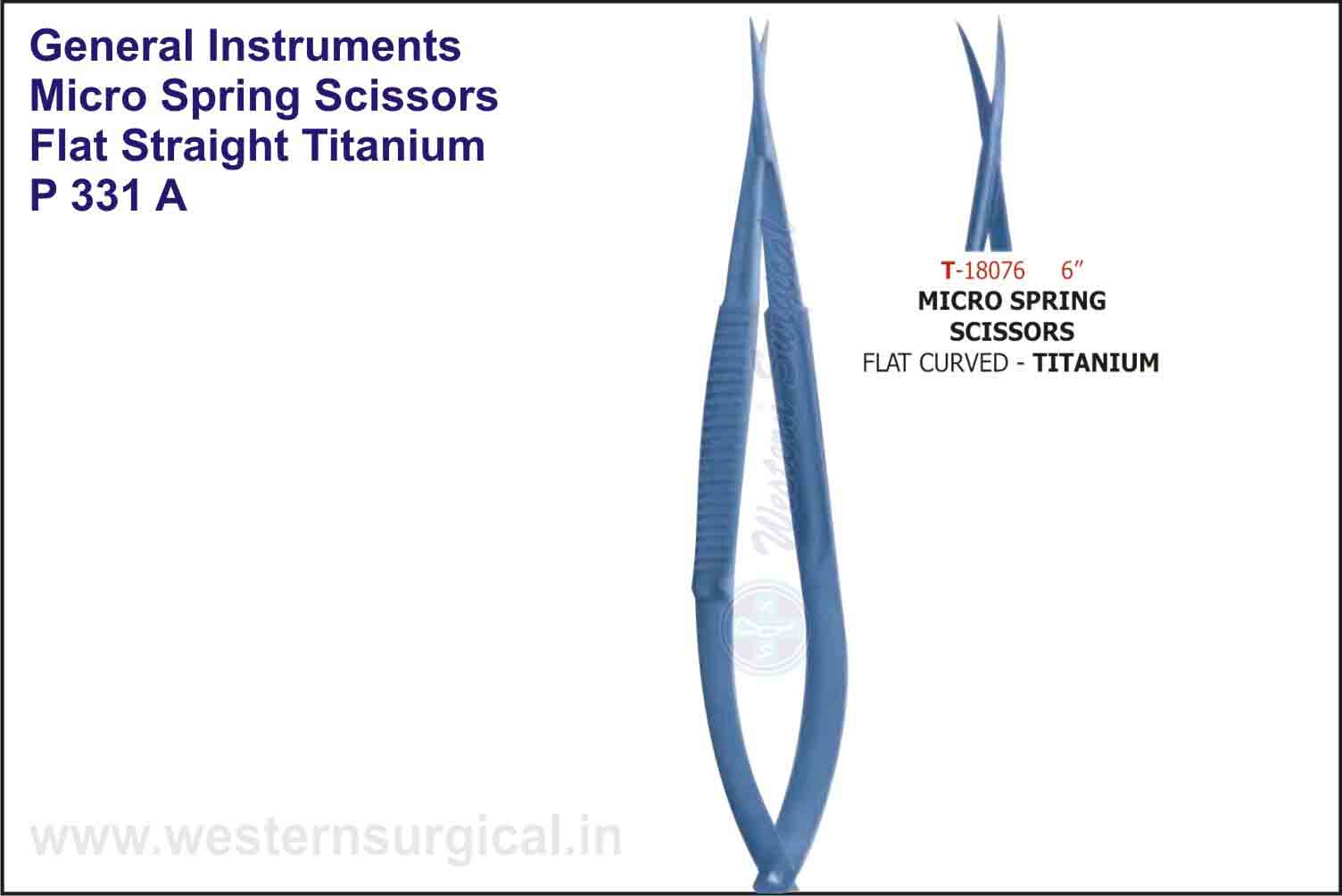 MICRO SPRING SCISSORS FLAT STRAIGHT & CURVED - TITANIUM
