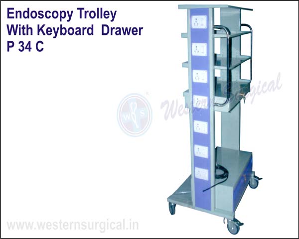 ENDOSCOPY TROLLEY WITH KEYBOARD DRAWER