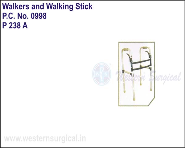 Folding Walker With Lever System For Locking