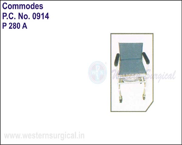 Invalid Adj. Commode With Black Rest / Fixed