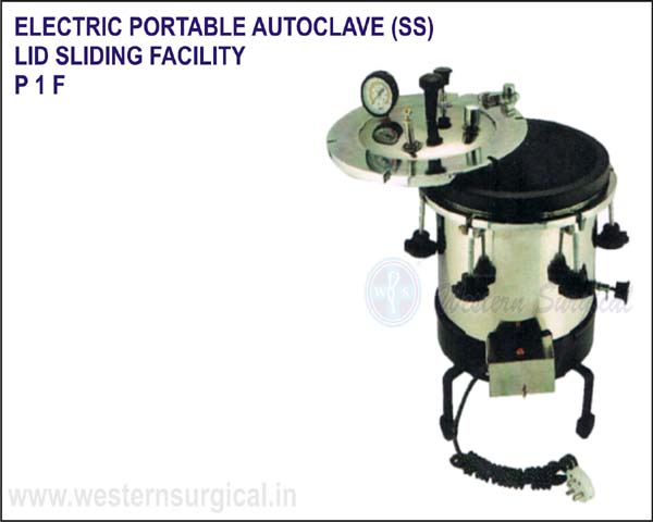 Electric Portable Autoclave (SS) Lid Sliding Facility