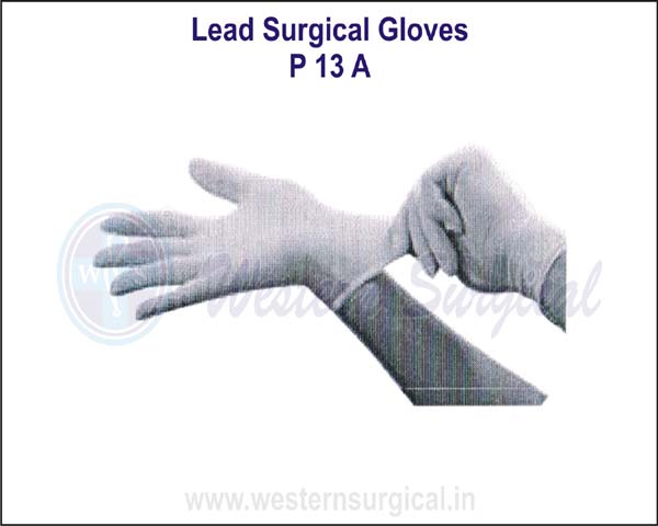 Lead surgical gloves