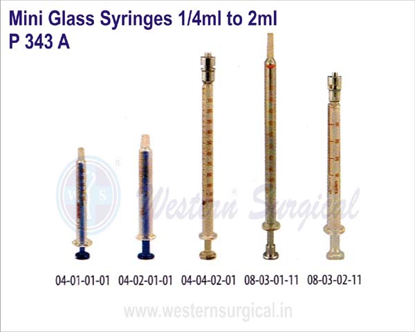 Mini Glass Syringes 1/4 ml to 2 ml