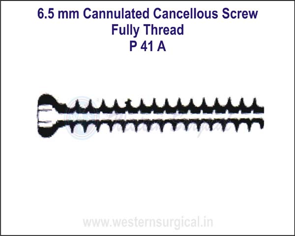 6.5 mm Cannulated Cancellous Screw Fully Thread