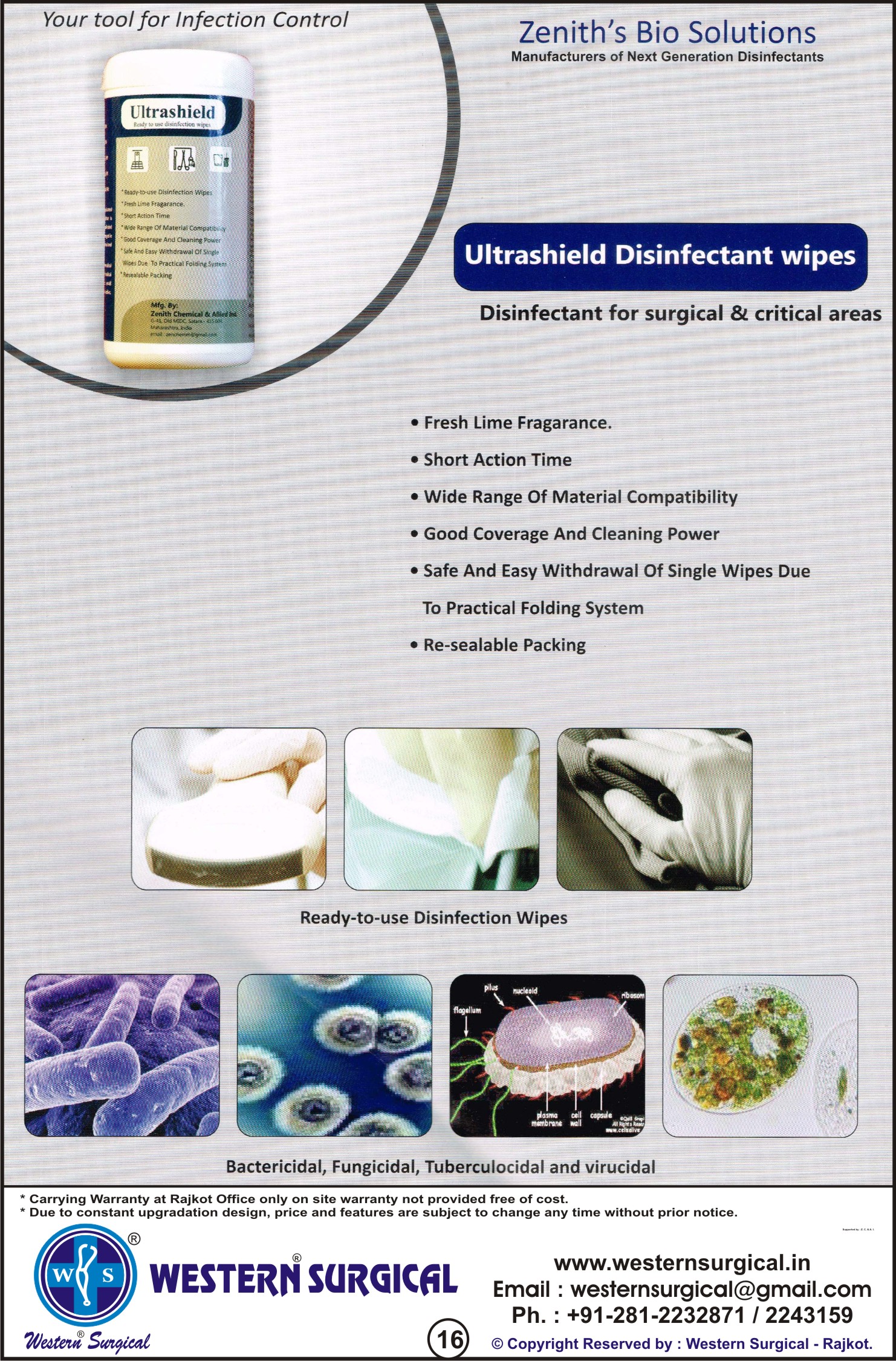 ULTRASHIELD DISINFACTANT WIPES