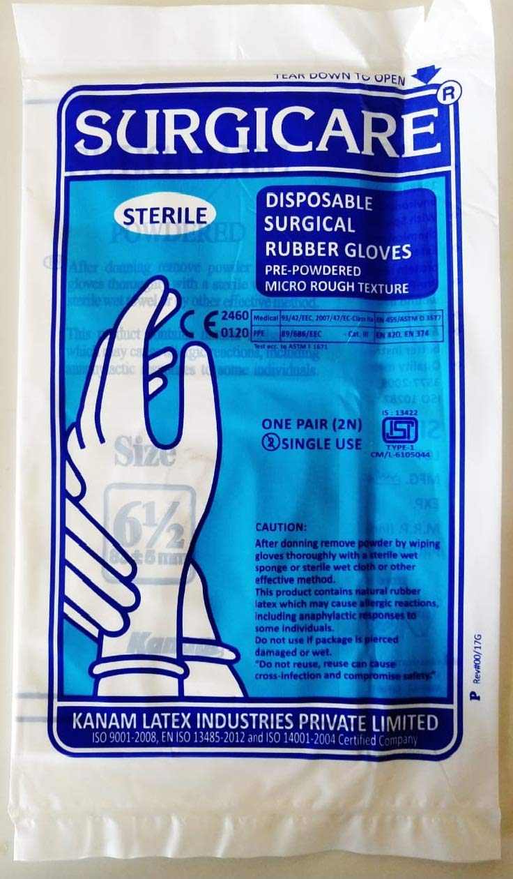 Surgicare size 6.5 Sterile Gloves 