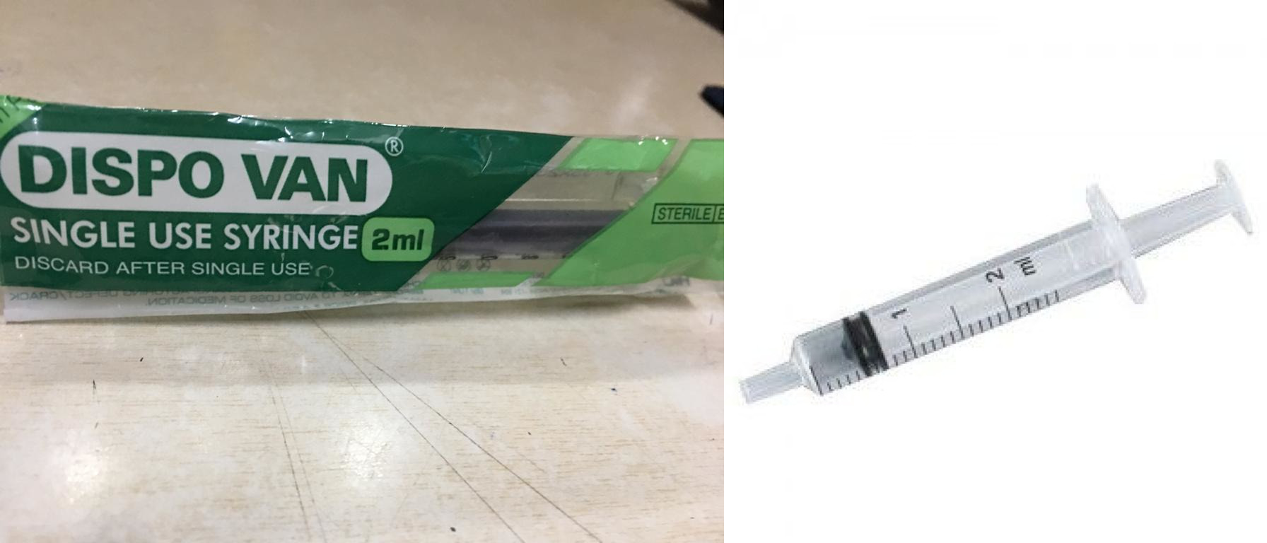 Dispovan 2 ML Syringe without needle 