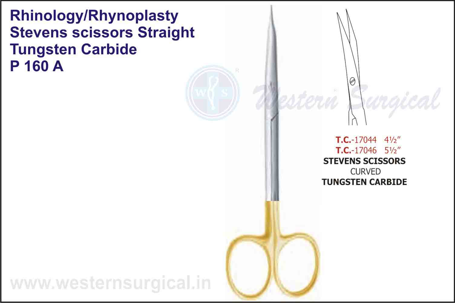 STEVENS SCISSORS STRAIGHT & CURVED - TUNGSTEN CARBIDE