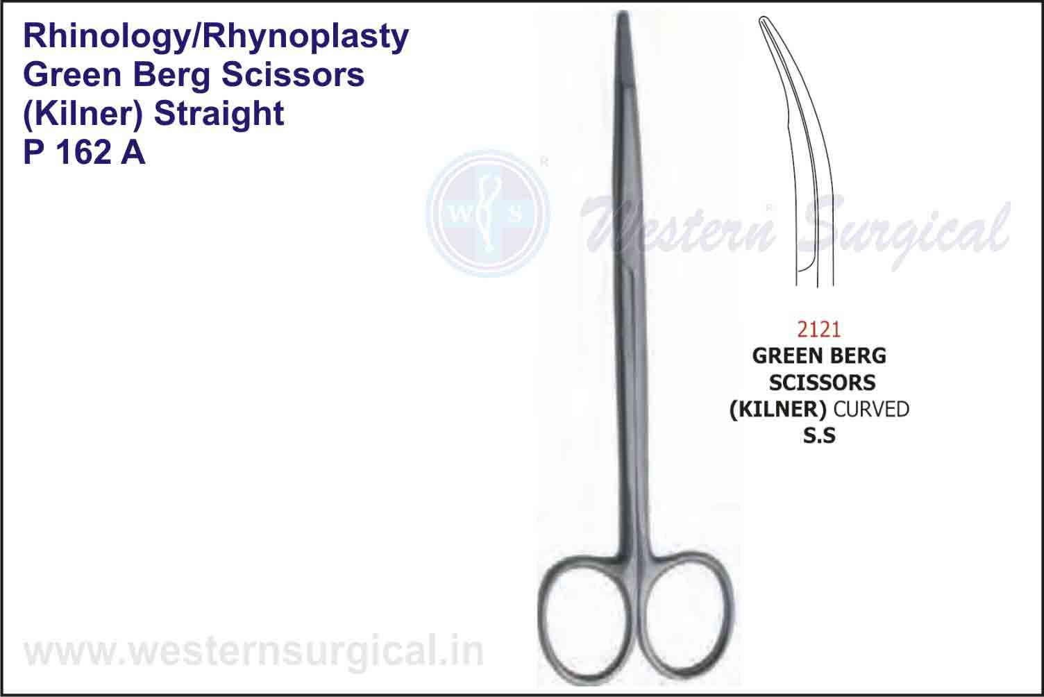 GREEN BERG SCISSORS (KILNER) STRAIGHT & CURVED S.S