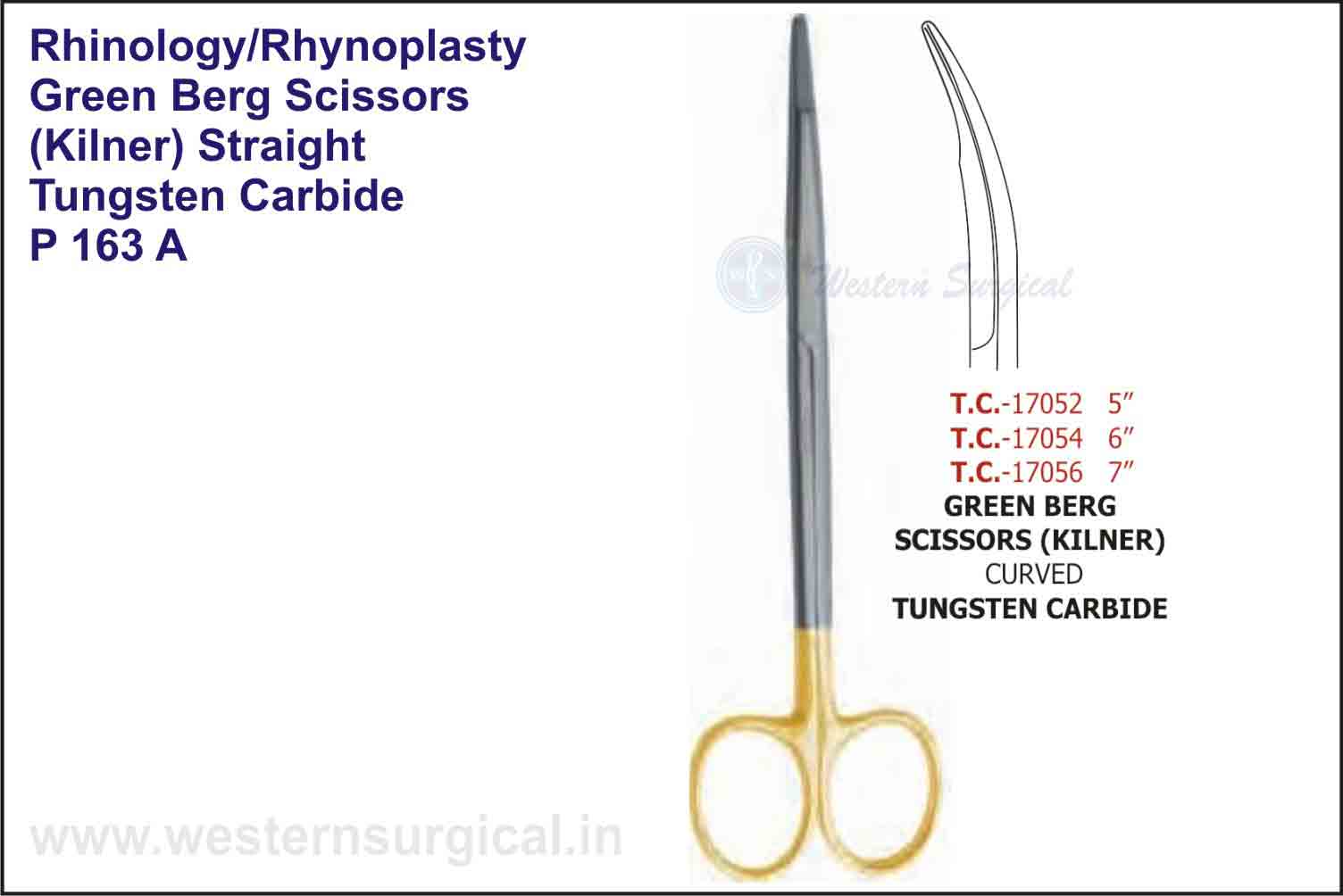 GREEN BERG SCISSORS (KILNER) STRAIGHT & CURVED TUNGSTEN CARBIDE