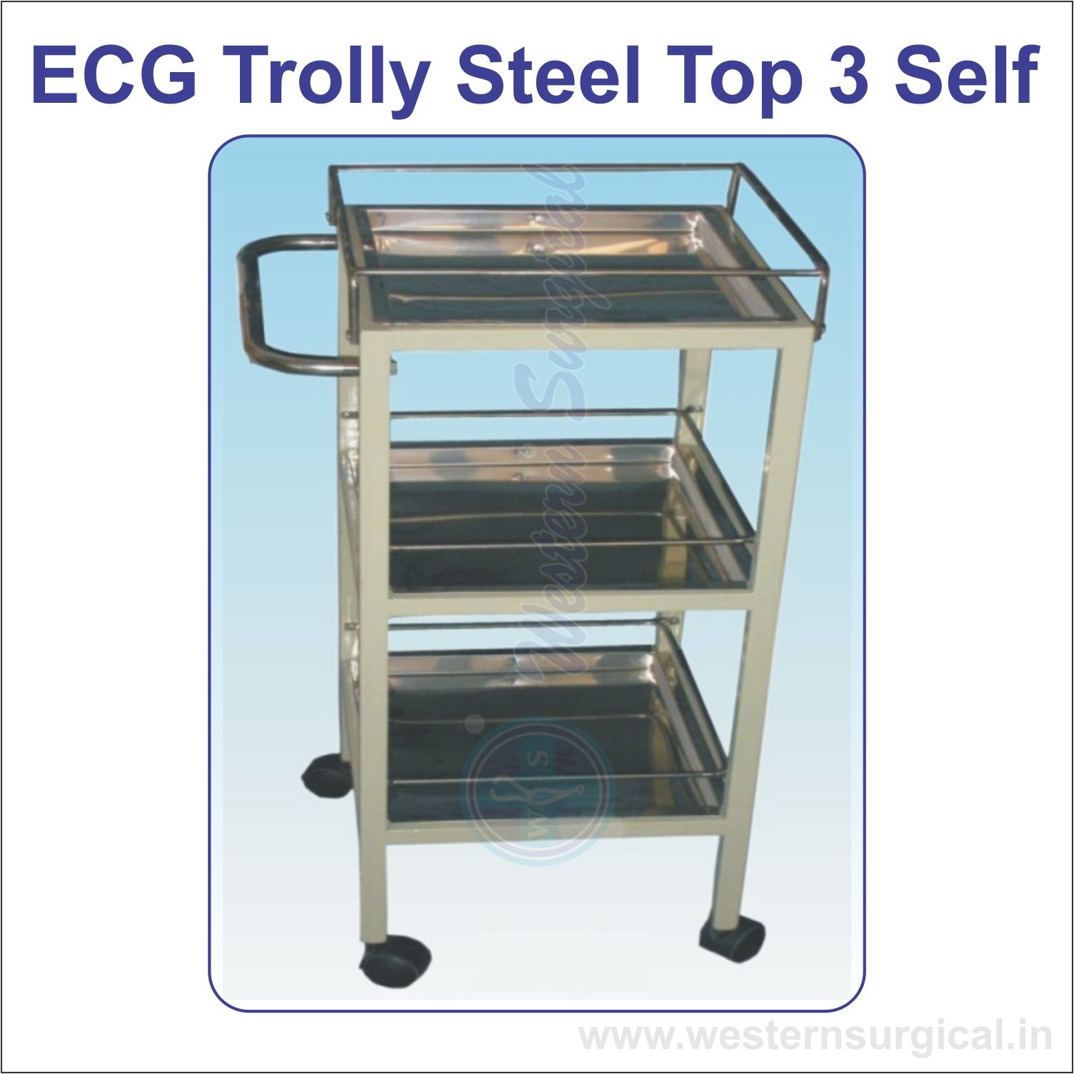 ECG Trolly Steel Top 3 Self