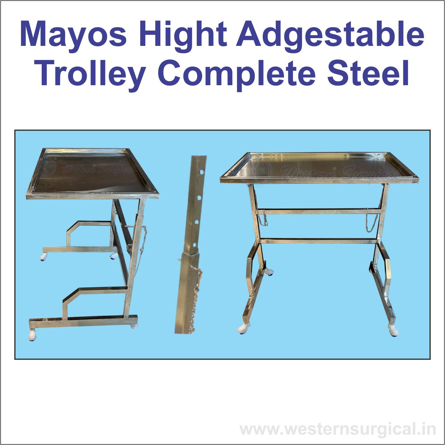 Mayos Hight Adjustable Trolley Complete Steel 