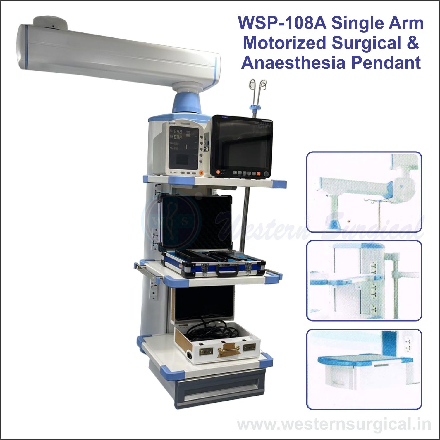 Single Arm Motorized Surgical & Anesthesia Pendant