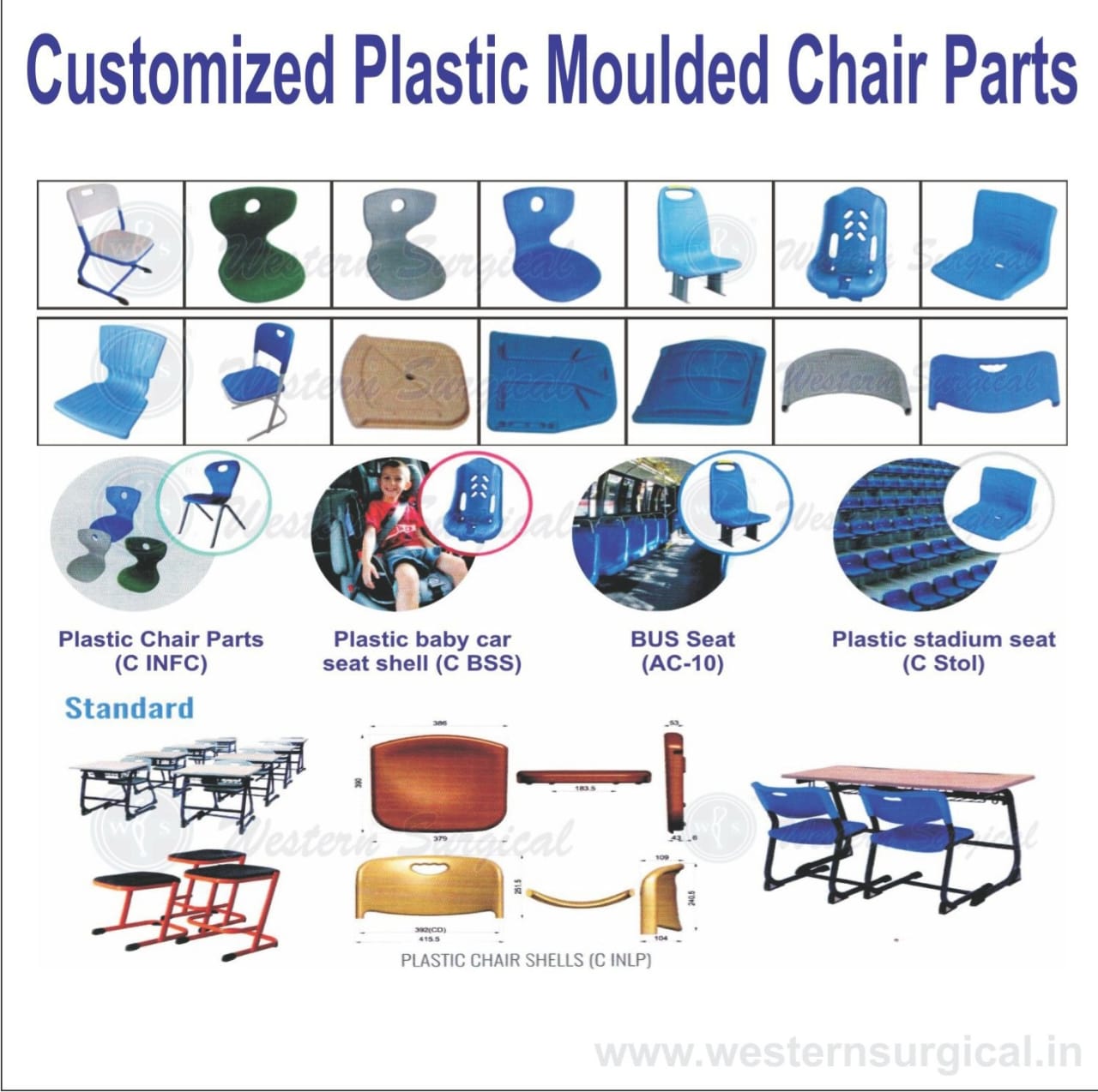 Customized Plastic Moulded Chair Parts