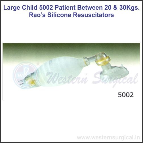 LARGE CHILD 5002 PATIENT 20 & 30KGS. RAO'S SILICONE RESUSCITATORS