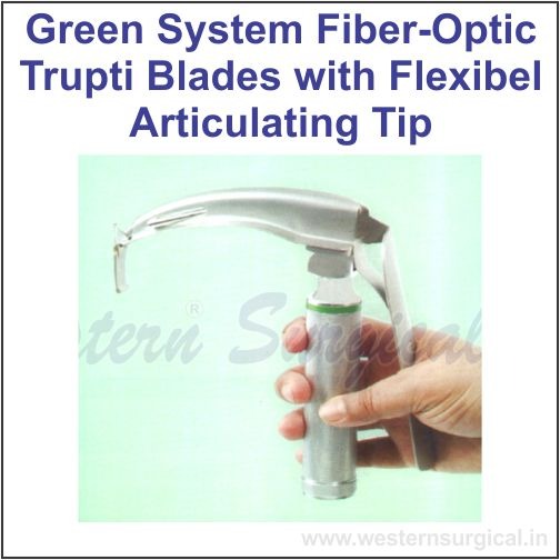 GREEN SYSTEM TRUPTI BLADES (FIBRE-OPTIC) WITH FLEXIBLE ARTICULATING TIP