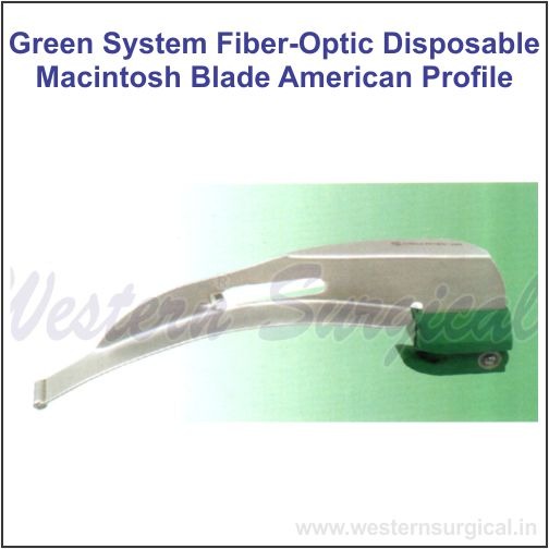 6972 - GREEN SYSTEM FIBRE-OPTIC DISPOSABLE MACINTOSH BLADE (AMERICAN PROFILE)