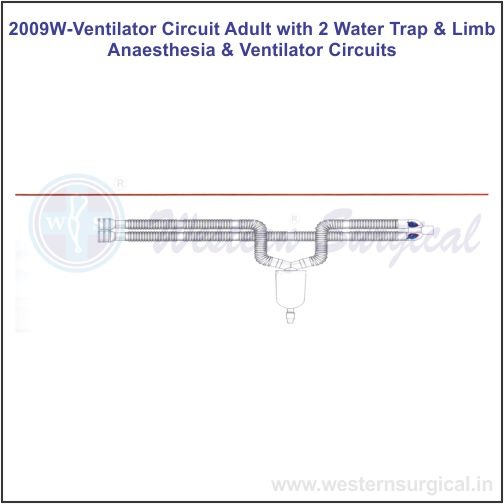 2009W - VENTILATOR CIRCUIT ADULT WITH 2 WATER TRAP & LIMB