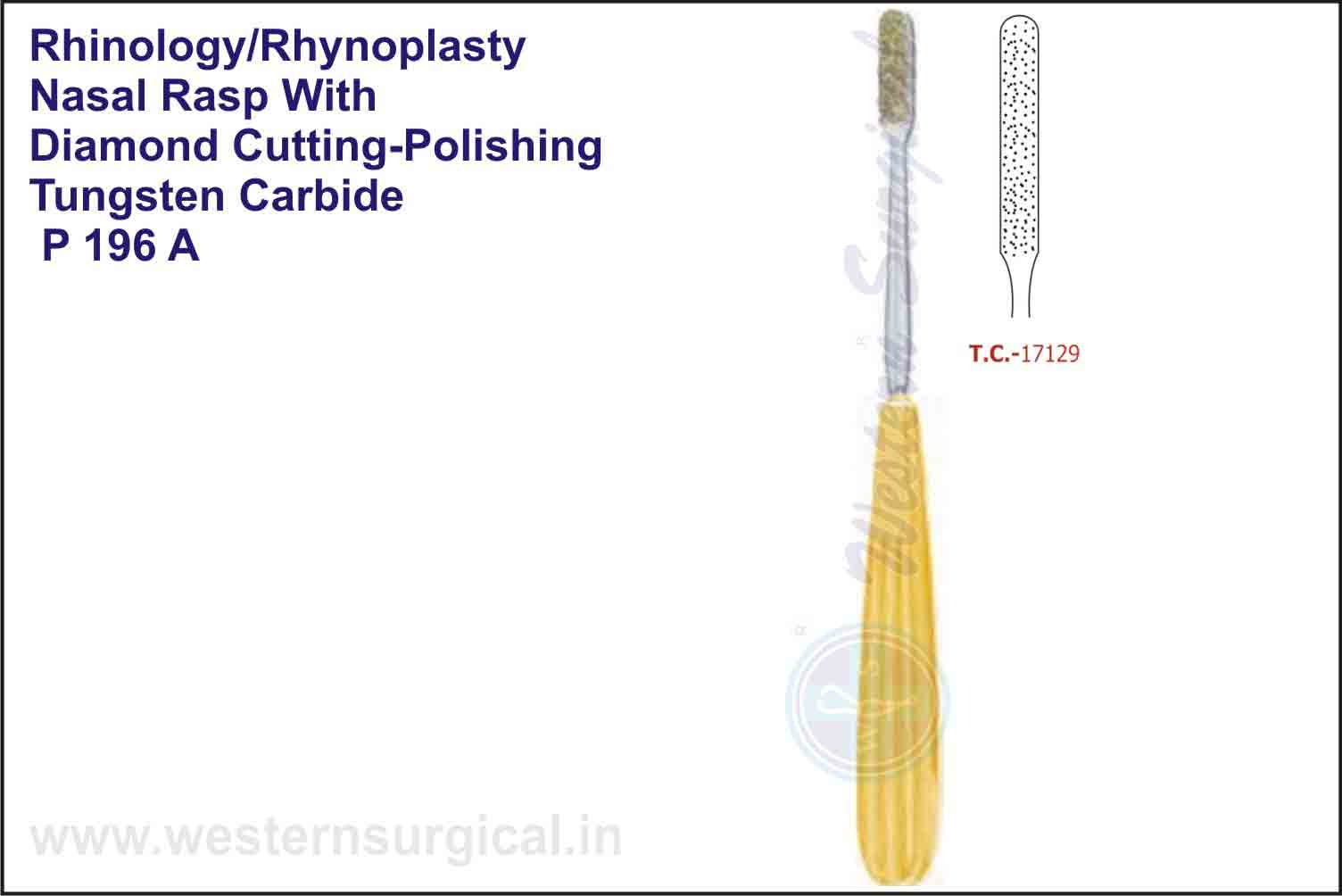 NASAL RASP WITH DIAMOND CUTTING POLISHING TUNGSTEN CARBIDE