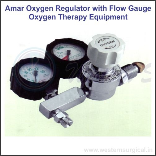 3009 - AMAR OXYGEN REGULATOR WITH FLOW GAUGE (OXYGEN THERAPY EQUIPMENT)