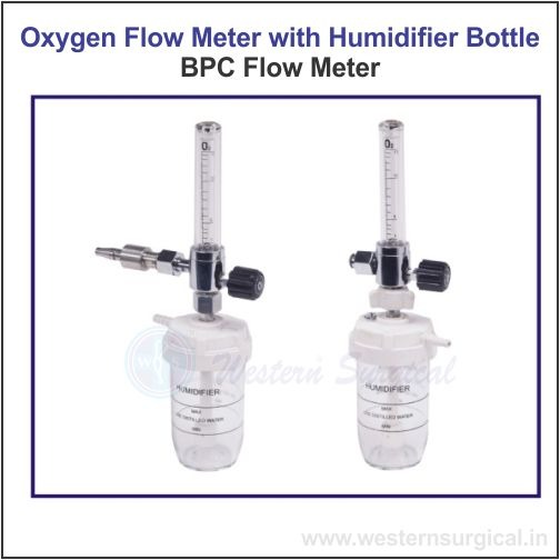 OXYGEN FLOW METER WITH HUMIDIFIER BOTTLE (BPC FLOW METER)