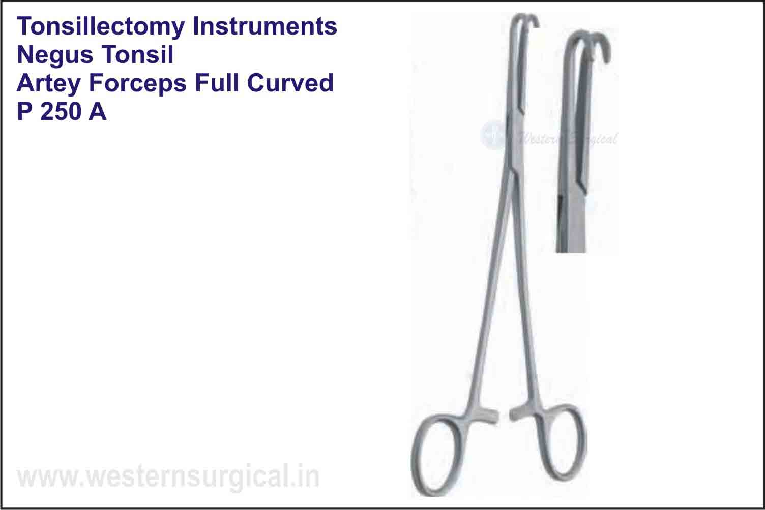 NEGUS TONSIL ARTERY FORCEPS FULL CURVED