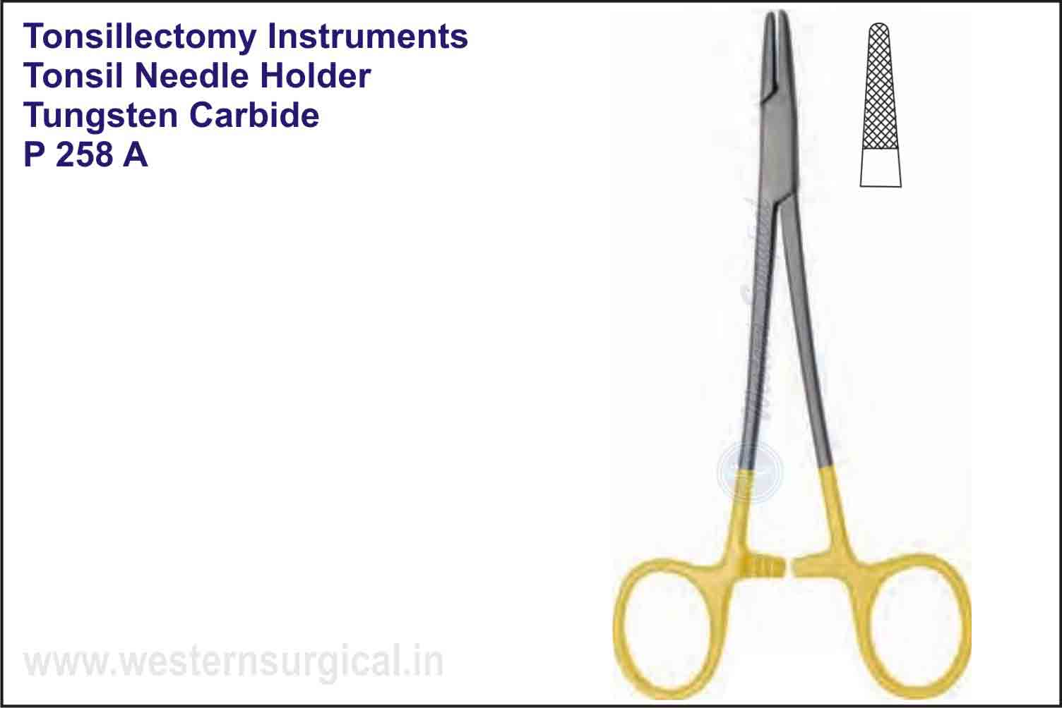 TONSIL NEEDLE HOLDER TUNGSTEN CARBIDE