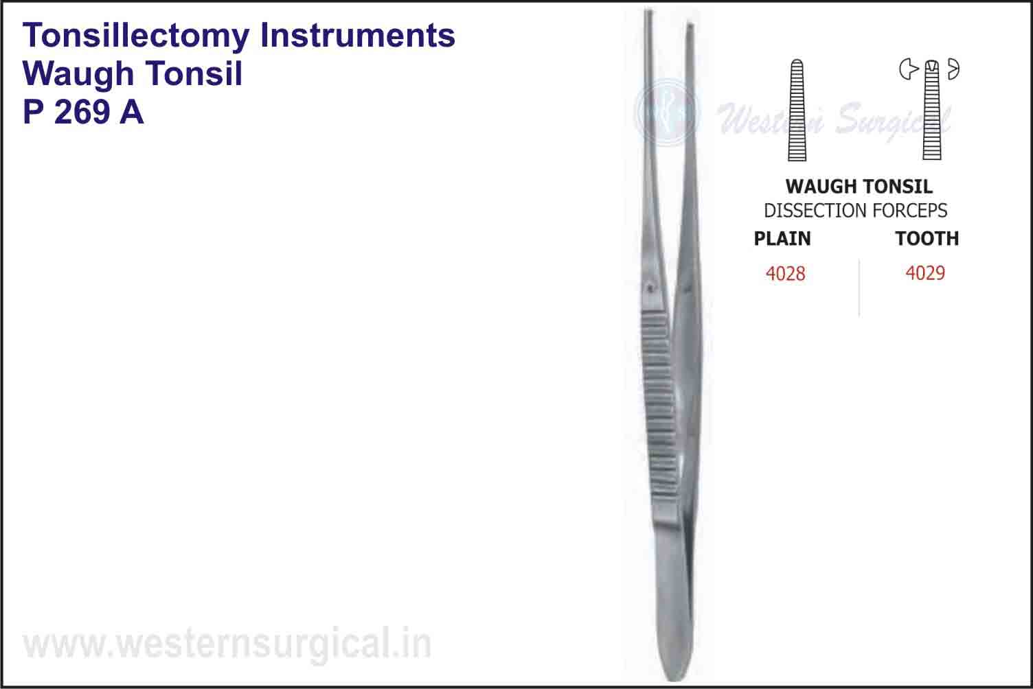 WAUGH TONSIL DISSECTION FORCEPS