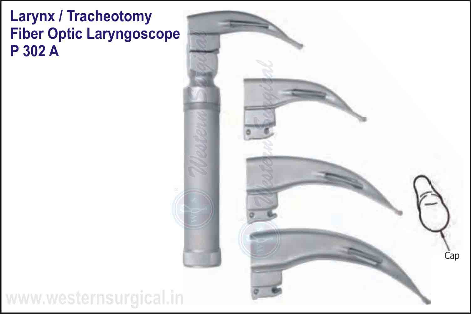 FIBER OPTIC LARYNGOSCOPE SET OF 3