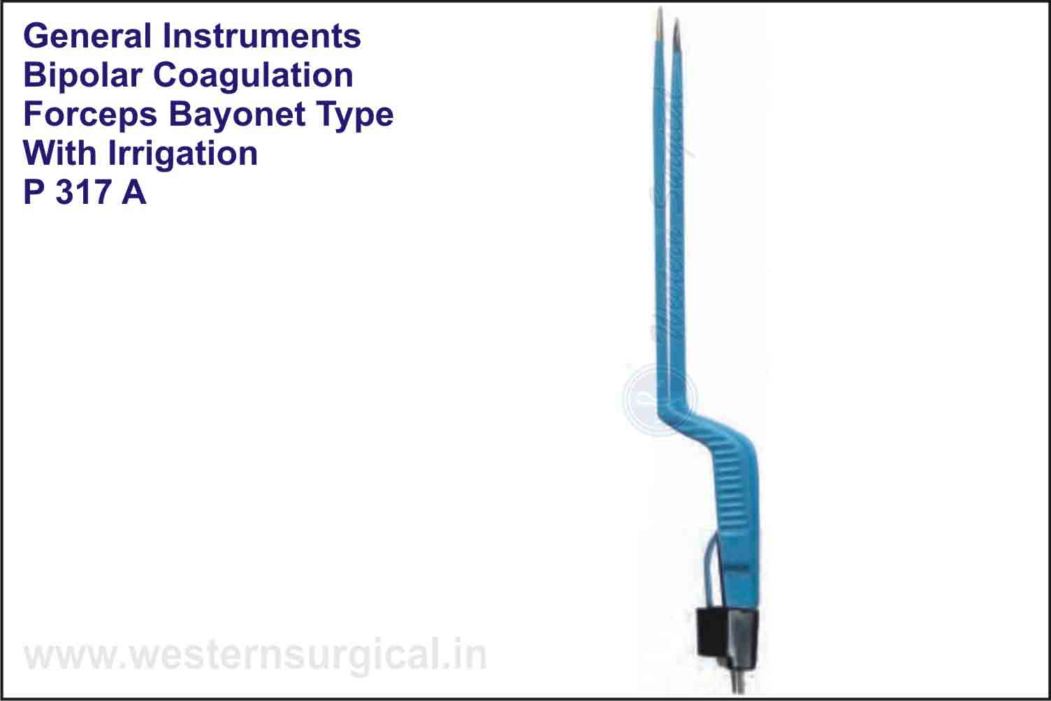 BIPOLAR COAGULATION FORCEPS BAYONET TYPE WITH IRRIGATION