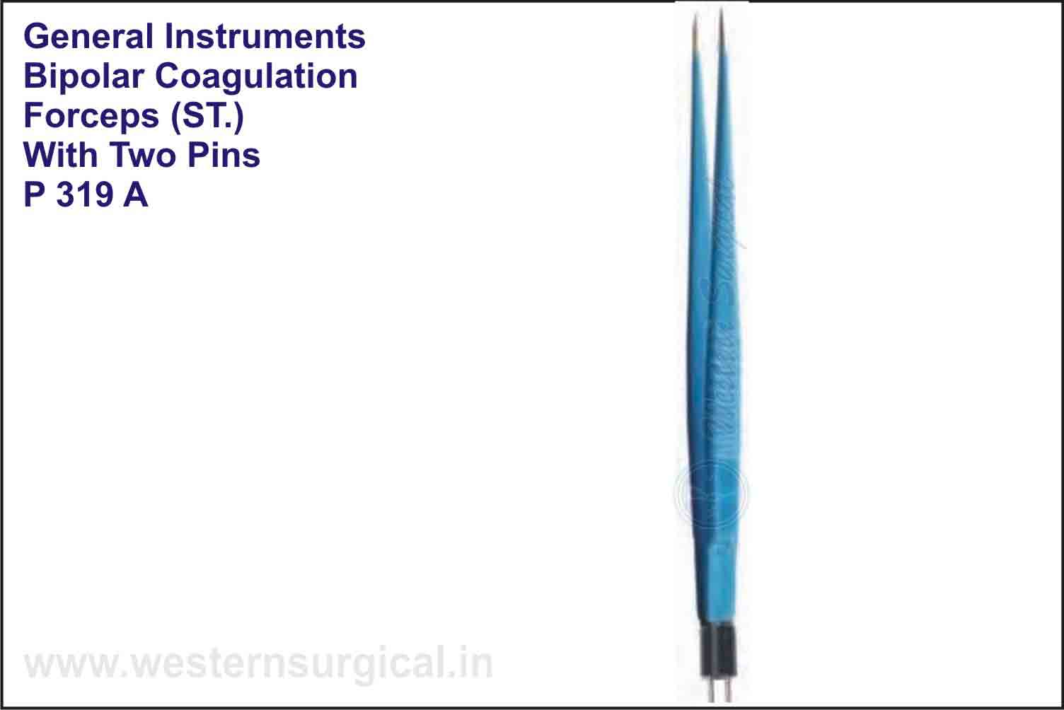 BIPOLAR COAGULATION FORCEPS(ST.) WITH TWO PINS