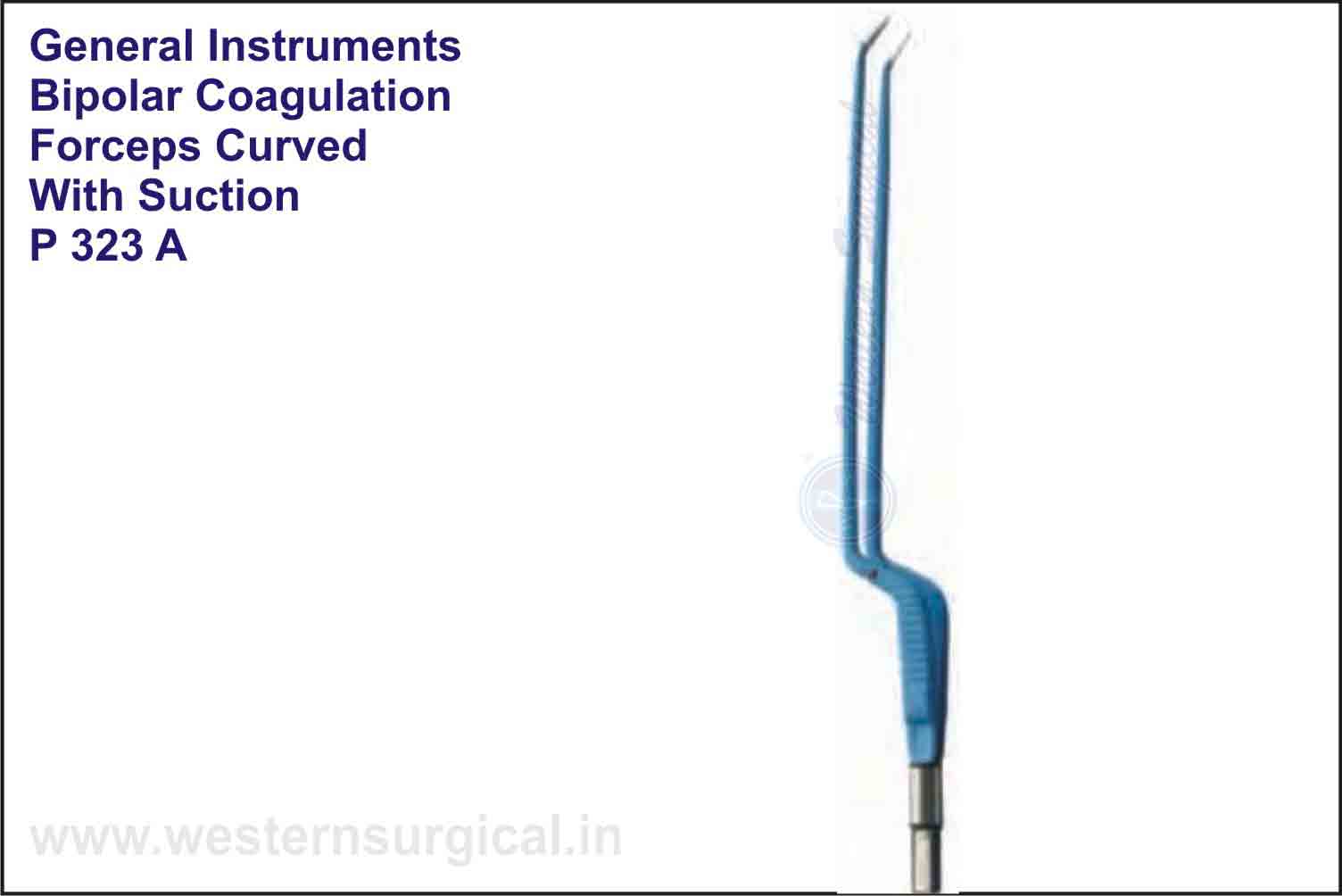 BIPOLAR COAGULATION FORCEPS CURVED WITH SUCTION