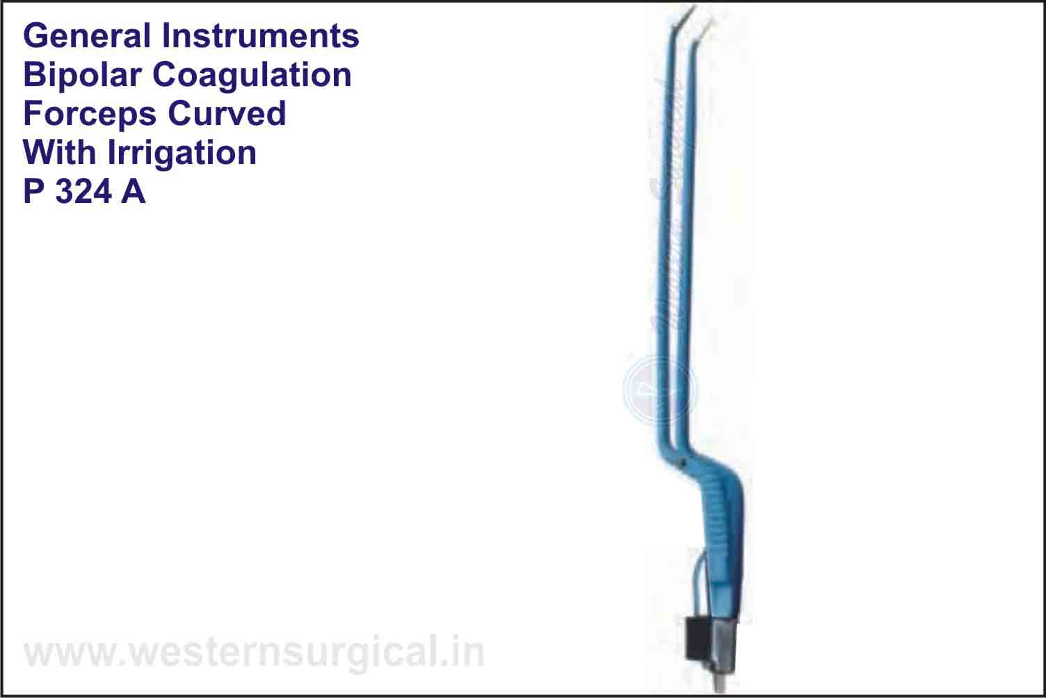 BIPOLAR COAGULATION FORCEPS CURVED WITH IRRIGATION