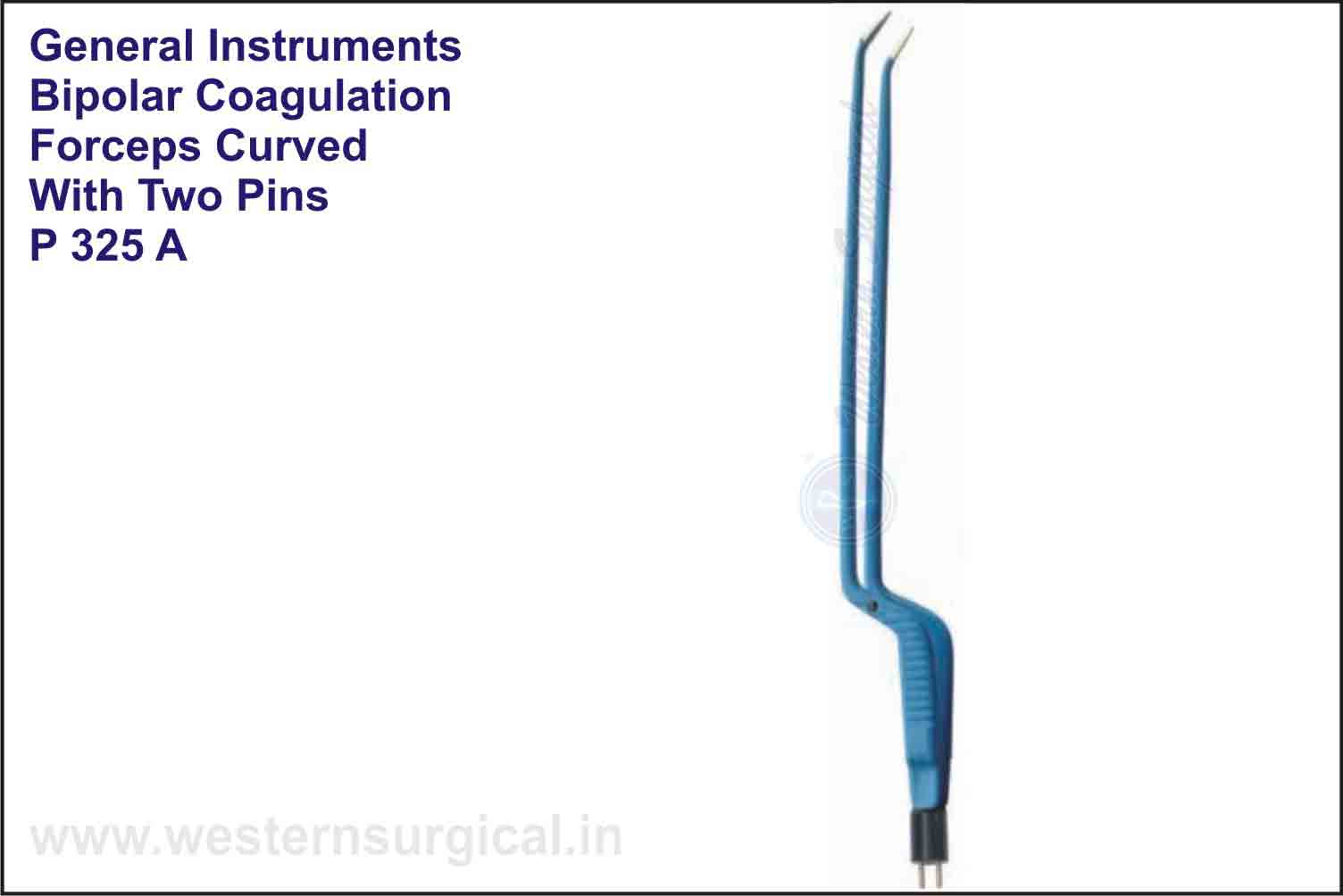 BIPOLAR COAGULATION FORCEPS CURVEDS WITH TWO PINS
