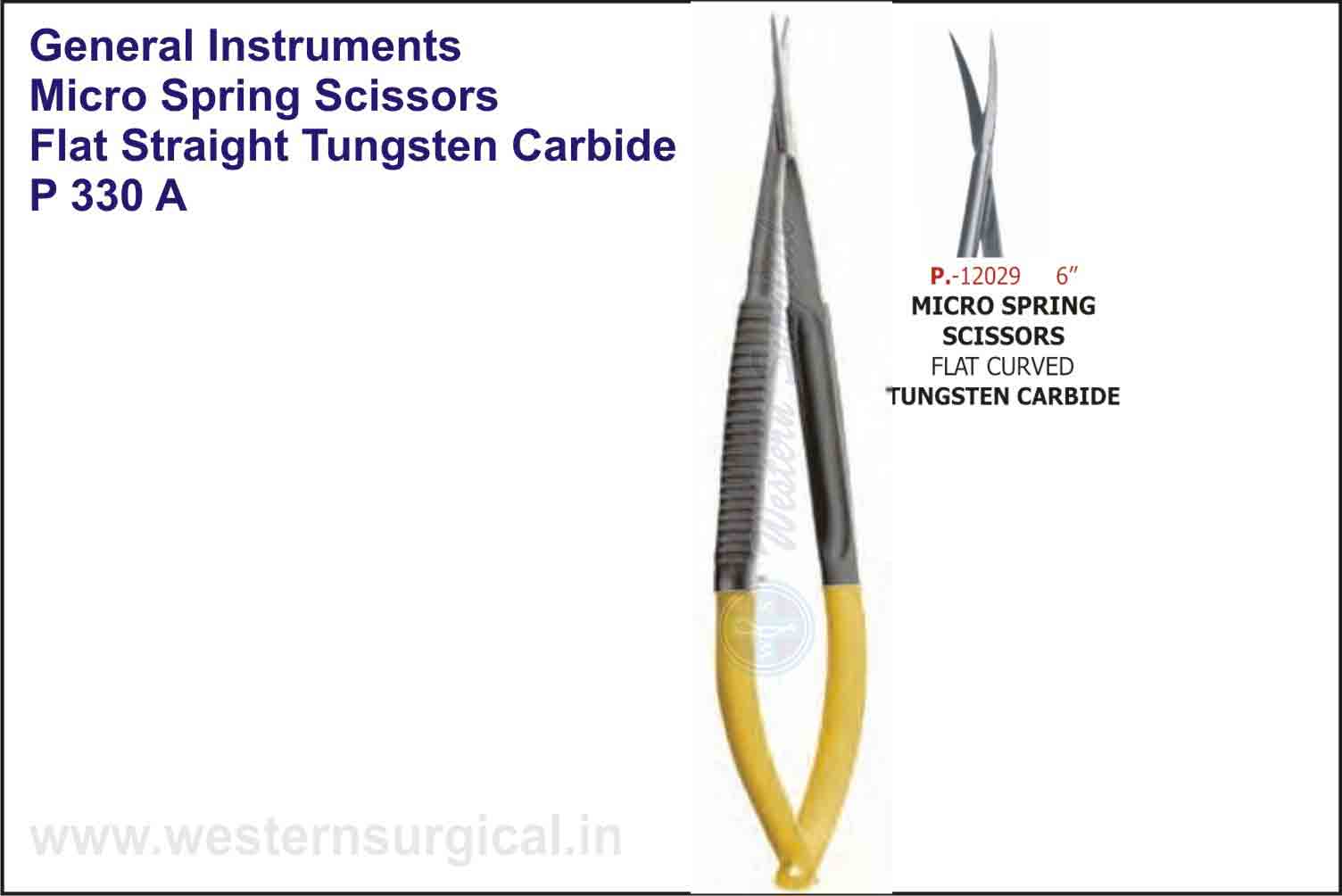 MICRO SPRING SCISSORS FLAT STRAIGHT & CURVED - TUNGSTEN CARBIDE