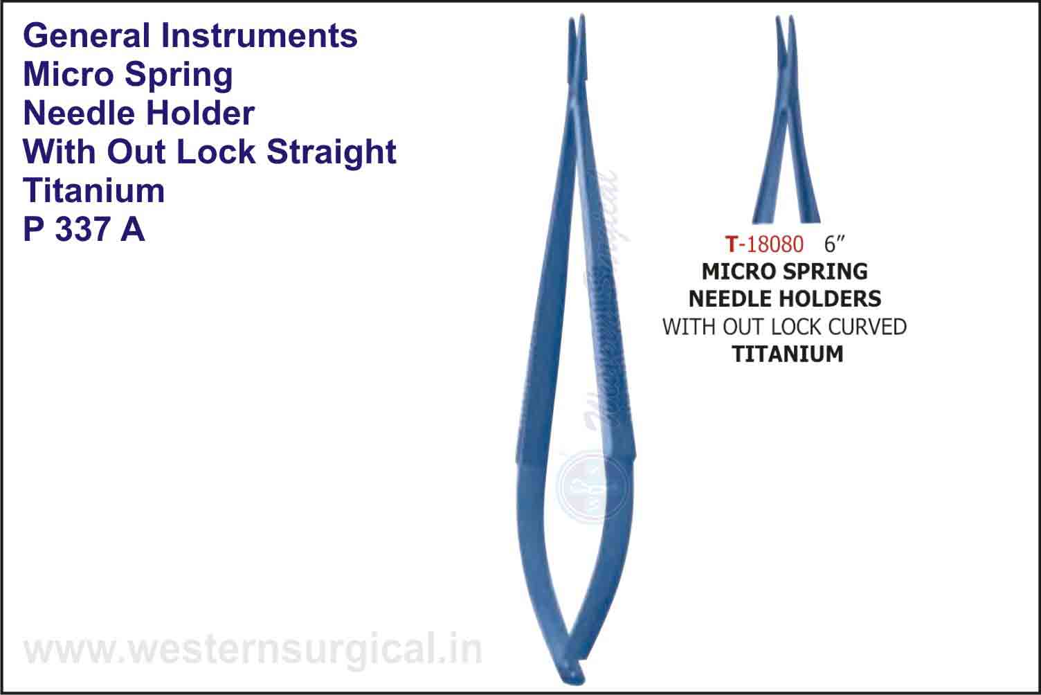 MICRO SPRING NEEDLE HOLDER WITH OUT LOCK STRAIGHT & CURVED - TITANIUM