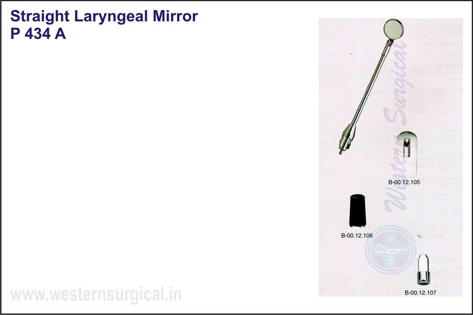 STRAIGHT LARYNGEAL MIRROR