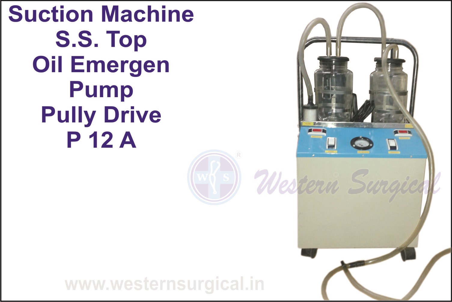 SUCTION  MACHINE  S.S. TOP  OIL  EMERGEN  PUMP  PULLY  DRIVE 